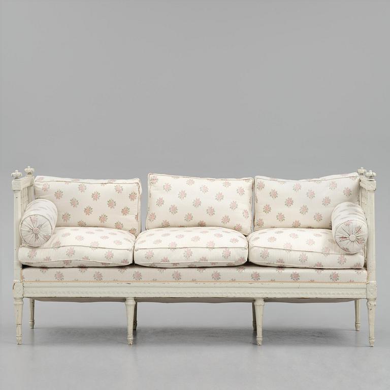 A Swedish Gustavian sofa, late 18th century.