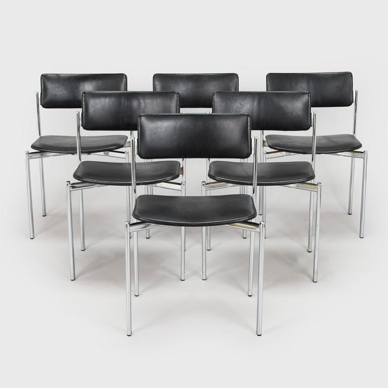 Ilmari Tapiovaara, A set of 6 chairs "Kiki" for Asko, Finland late 20th century.