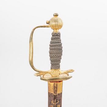 Värja för officer vid infanteriet, Sverige, gustaviansk.