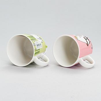 Muminmuggar, 8 st, porslin, Moomin Characters, Arabia.