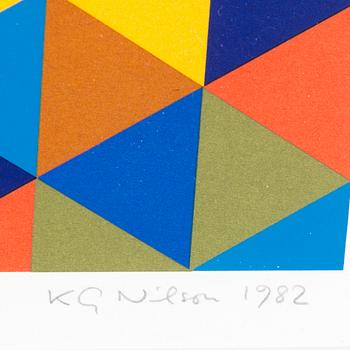 KG NILSON, a litograph in colors, signed and dated 1982.