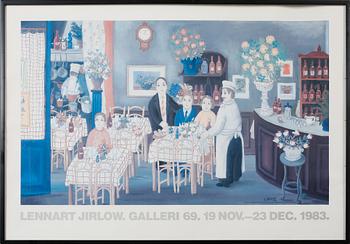 Lennart Jirlow · LENNART JIRLOW, utställningsaffisch offsettryck, Galleri 69, 19 nov - 23 dec, 1983.