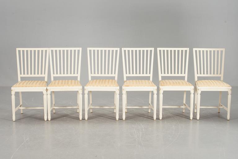 STOLAR, 6 st gustaviansk stil, 1900-talets andra hälft.