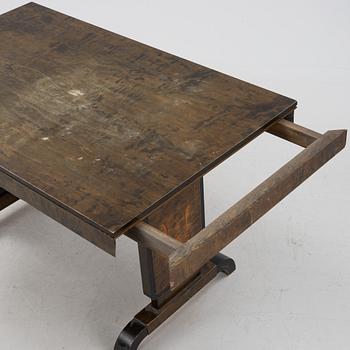 A Swedish Grace birch dining table and four chairs, 1920's/1930's.