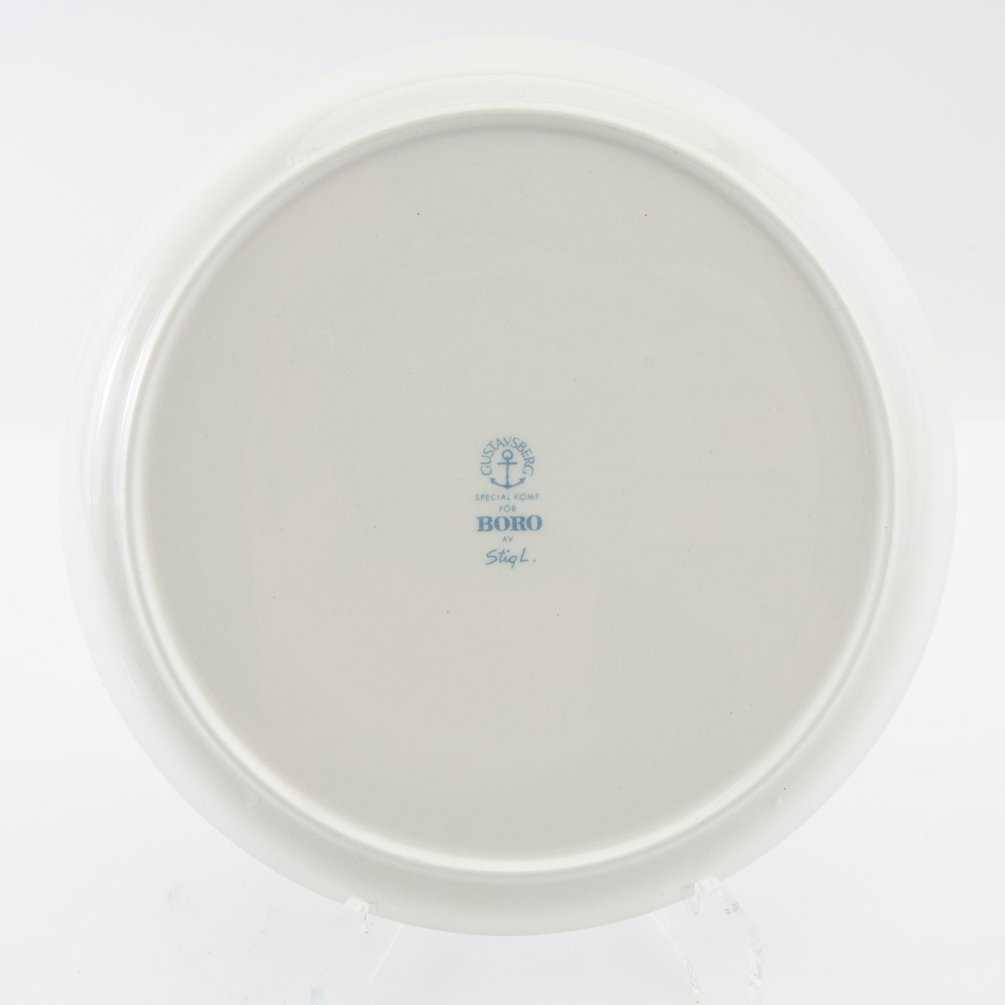 Stig Lindberg, tea cups 8 pcs "Boro" Gustavsberg stoneware 1960s.