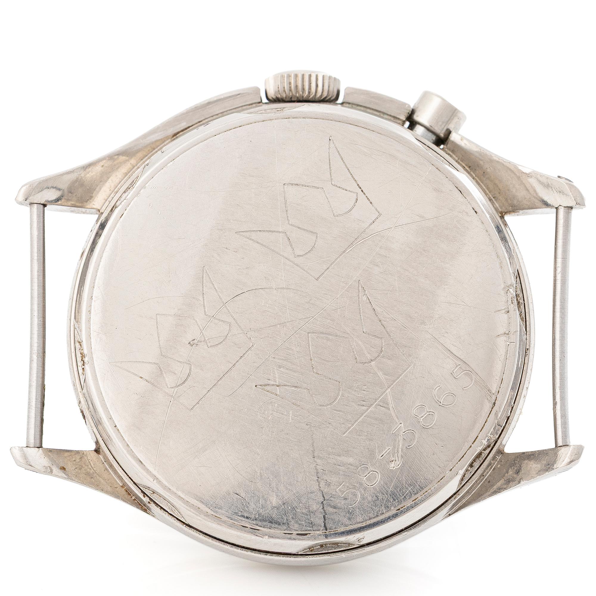 Lemania, Tg 195, "Three Crowns", chronograph, wristwatch, 40 mm.