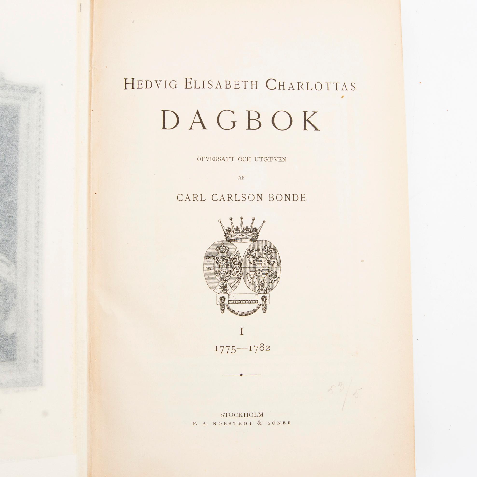 Book series, 9 volumes "Hedvig Elisabeth Charlotta's Diary".