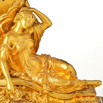 A Napoleon III ormolu mantel clock.