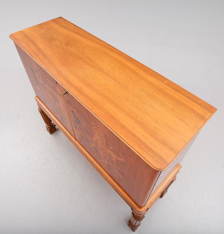 SKÅP, art déco, Erik Matsson, Mjölby Intarsia, 1900-talets andra hälft.