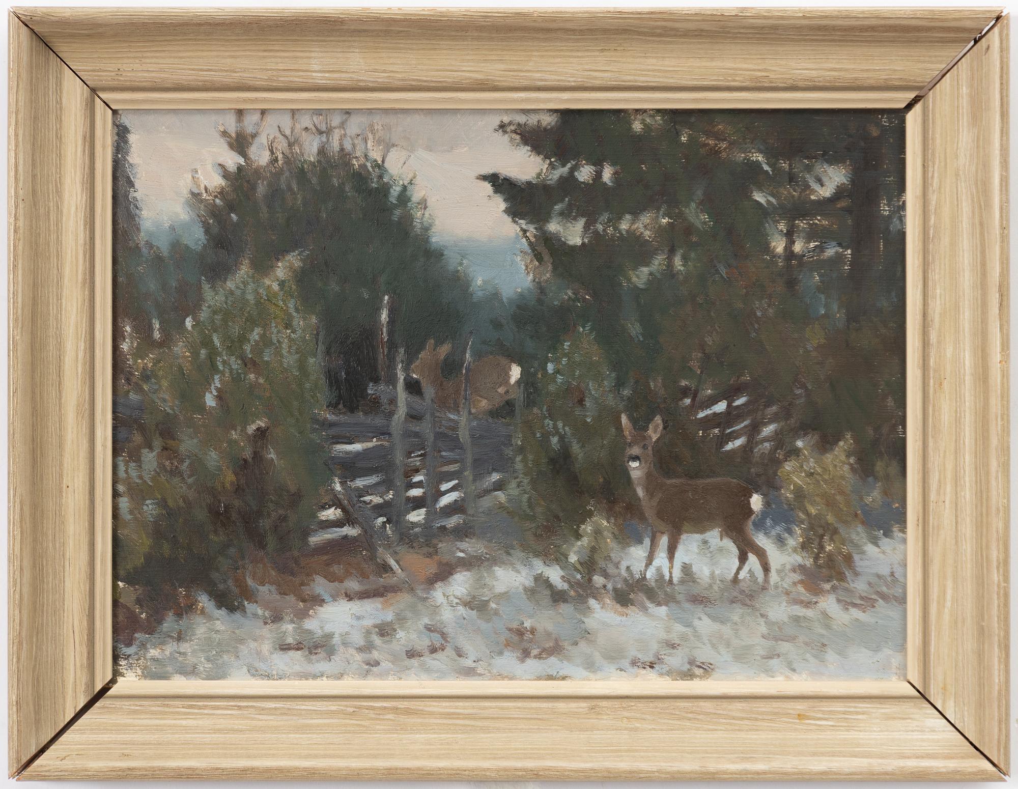 Harald Wiberg, Rådjur i vinterlandskap.