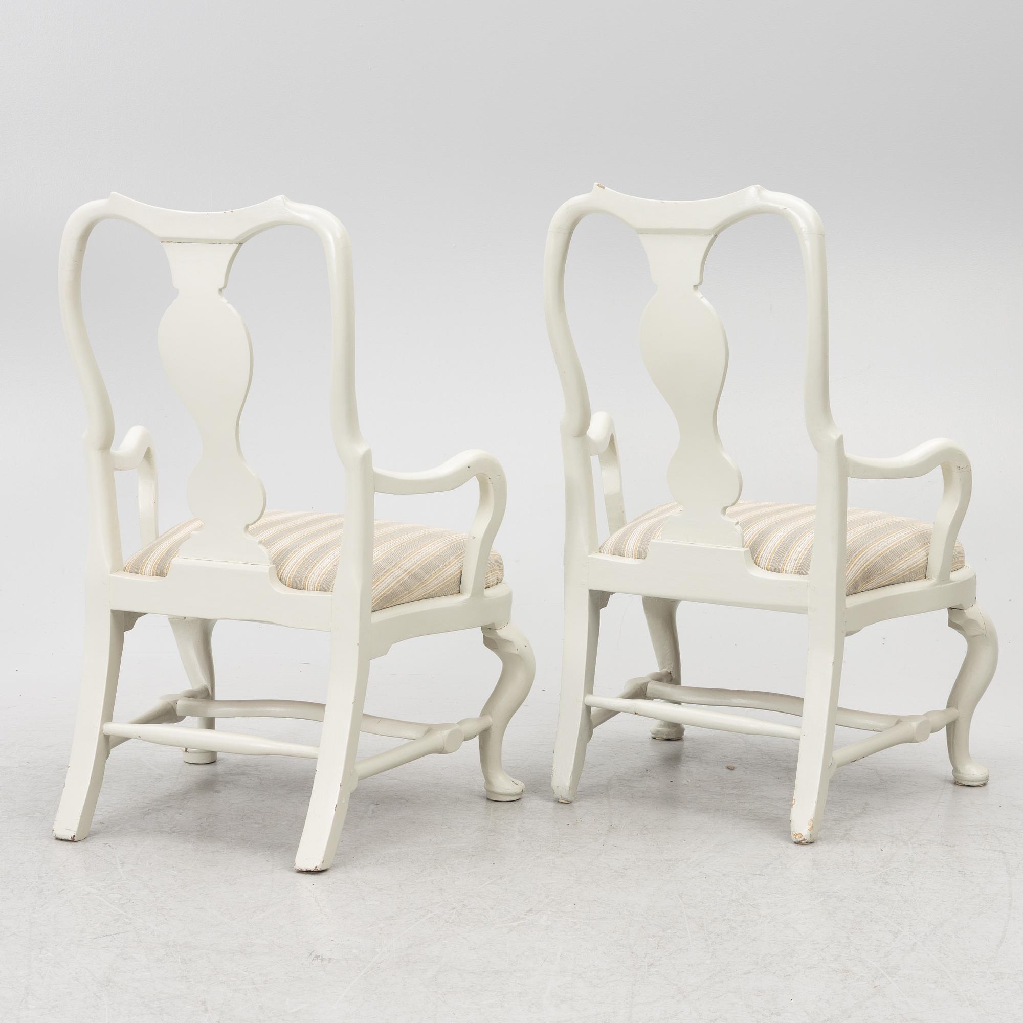 Armchairs, a pair, late Baroque, 18th century.