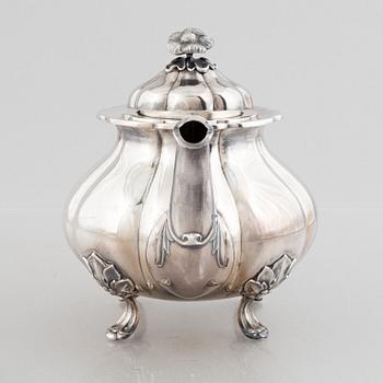 A Rococo-style silver tea pot, probably Norway, mid 20th century.