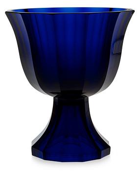 A Josef Hoffmann blue glass goblet, Wiener Werkstätte, Austria ca 1916-17.