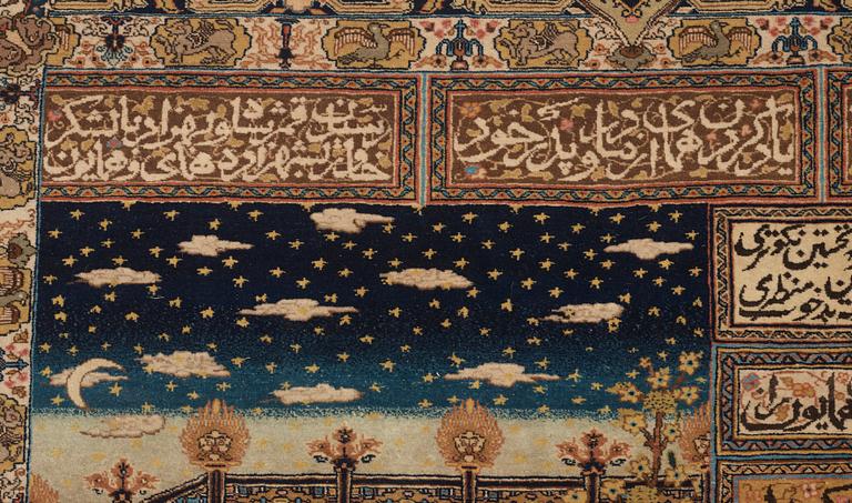 SEMI-ANTIQUE TABRIZ FIGURAL. 191 x 137 cm.