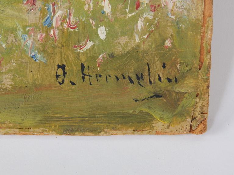 HERMELIN, OLOF. Olja på uppklistrad duk, sign.