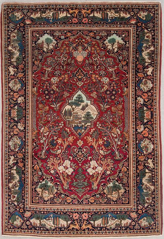 MATTA, semiantik, Keshan, figural, ca 206 x 135 cm.