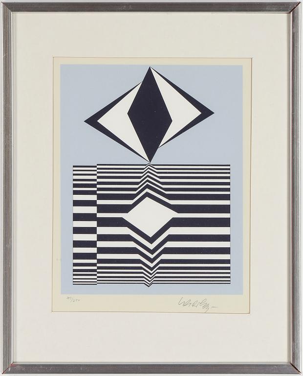 VICTOR VASARELY, färgserigrafier 7 stycken. Signerade och numrerade 104/250.