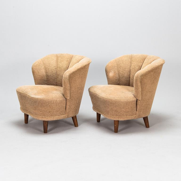 A 1950s pair of armchairs, "Elisabeth", for Asko Finland.