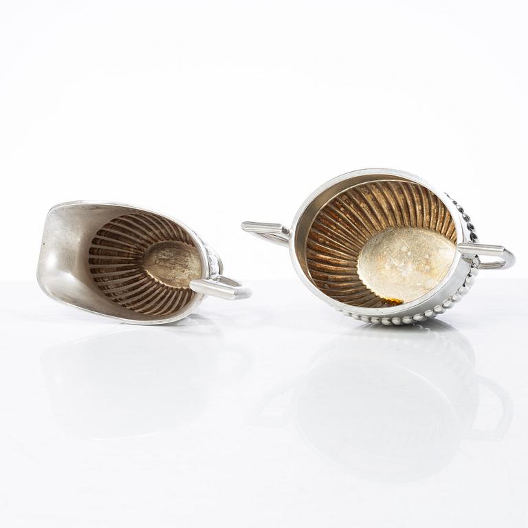 CG Hallberg, kaffeservis, 3 delar, silver, gustaviansk stil, Stockholm 1902.