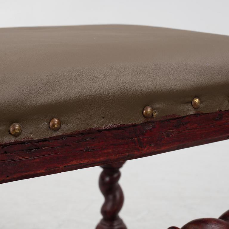 A late-Baroque stool, Sweden, first half of the 18th century.