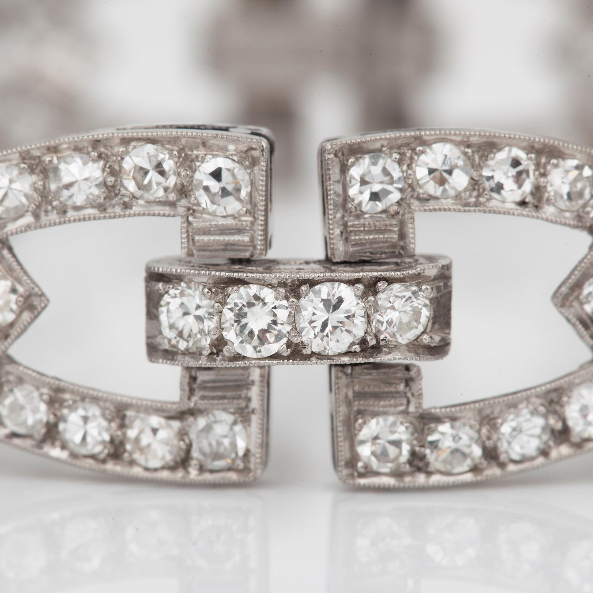 ARMBAND, Art Deco, med äldre slipade diamanter, totalt ca 7.50 ct.