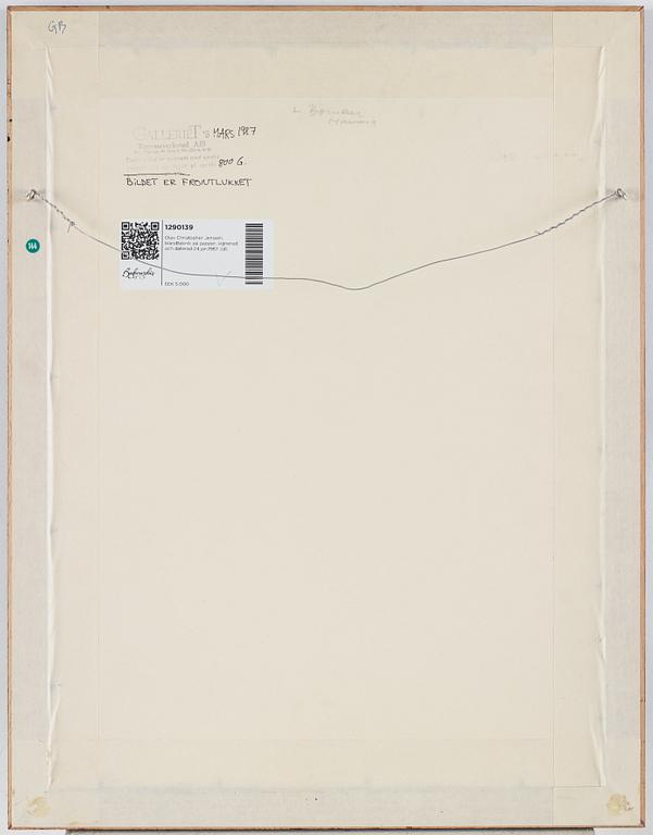 Olav Christopher Jenssen, mixed media on paper, signed and dated 24.jan.1987.