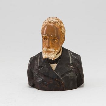 AXEL PETERSSON DÖDERHULTARN, träskulptur, snidat och delvis bemålat trä.