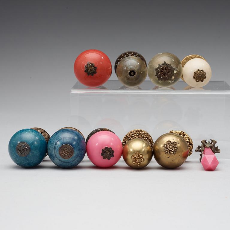 A group of 10 mandarin insignia, late Qing dynasty.