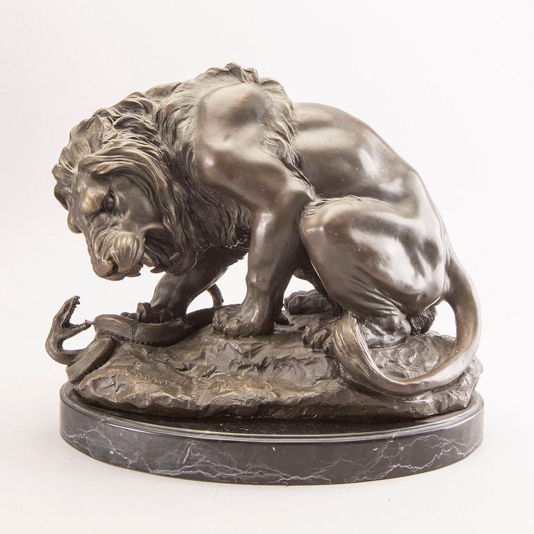 Antoine Louis Barye, after signed bronze sculpture.