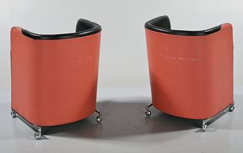 FÅTÖLJER, ett par, Börge Lindau samt Bo Lindekrantz, Lammhults, 1980-tal.