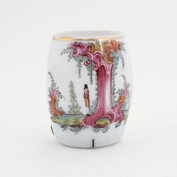 A glass mugg, late 18th century.