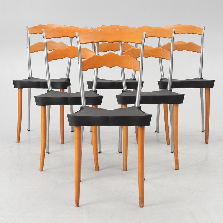 Borek Sipek, six 'Sedlak' chairs, Vitra, 1993.