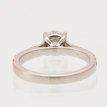 Ring platina med runda briljantslipade diamanter GIA cert, Van Bruun.