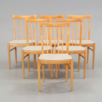 MATBORD, troligen Ikea, samt STOLAR, 6 st, "Herrgården", Carl Malmsten, 1900-talets andra hälft.