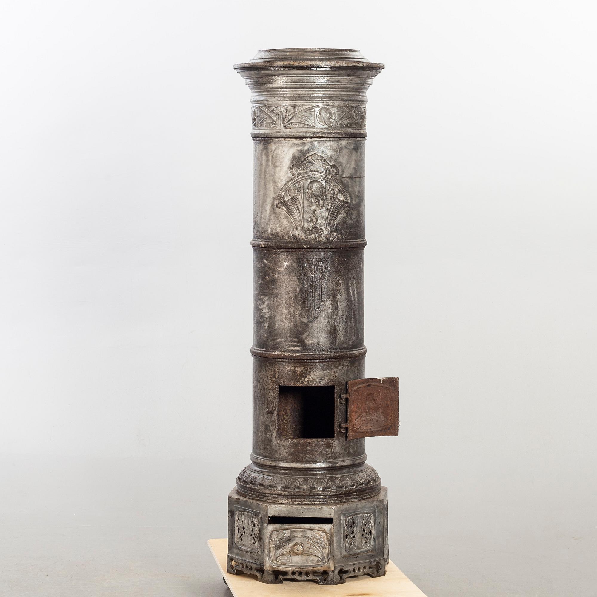 KAMIN, gjutjärn, jugend.