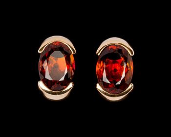 921. A pair of citrine earrings, design Tina Karlsson 'KK'.