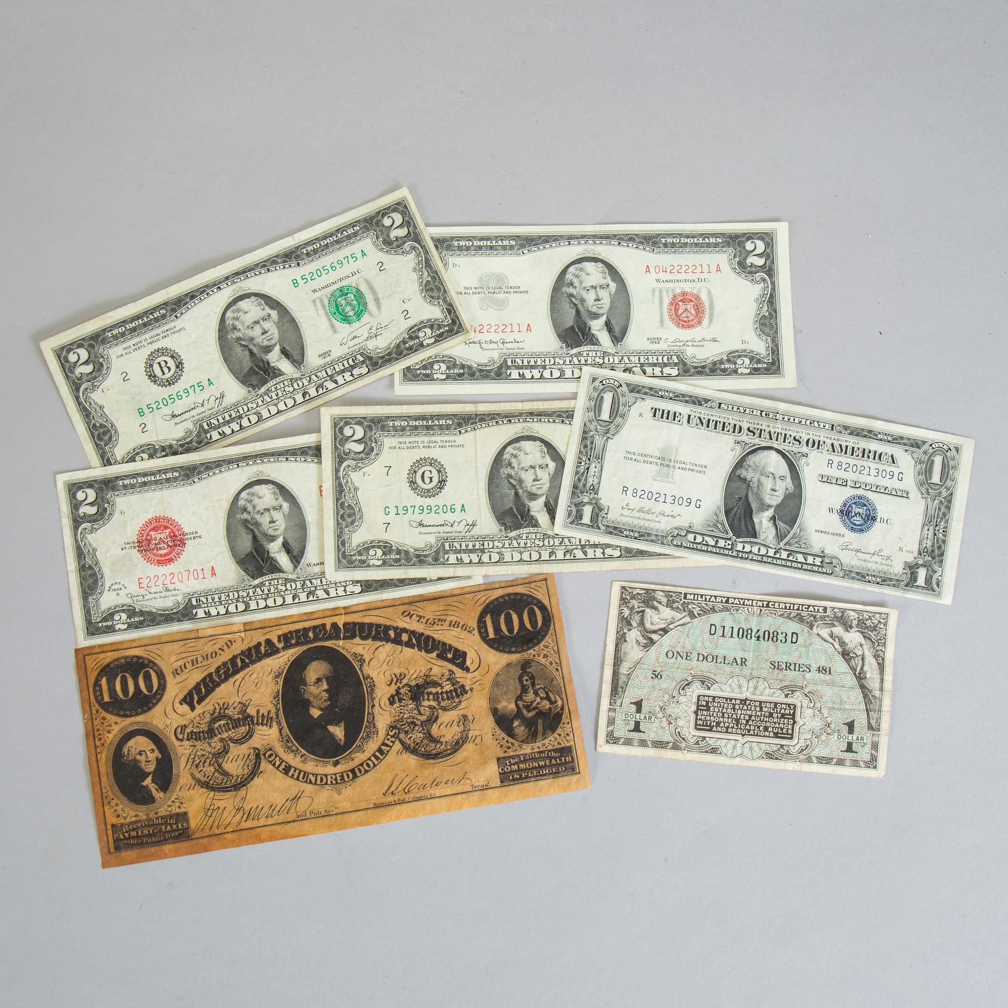 SAMLING MYNT FRÅN USA, mest 1 Dollar från 1878-1935. Tot ca 1039 gram.