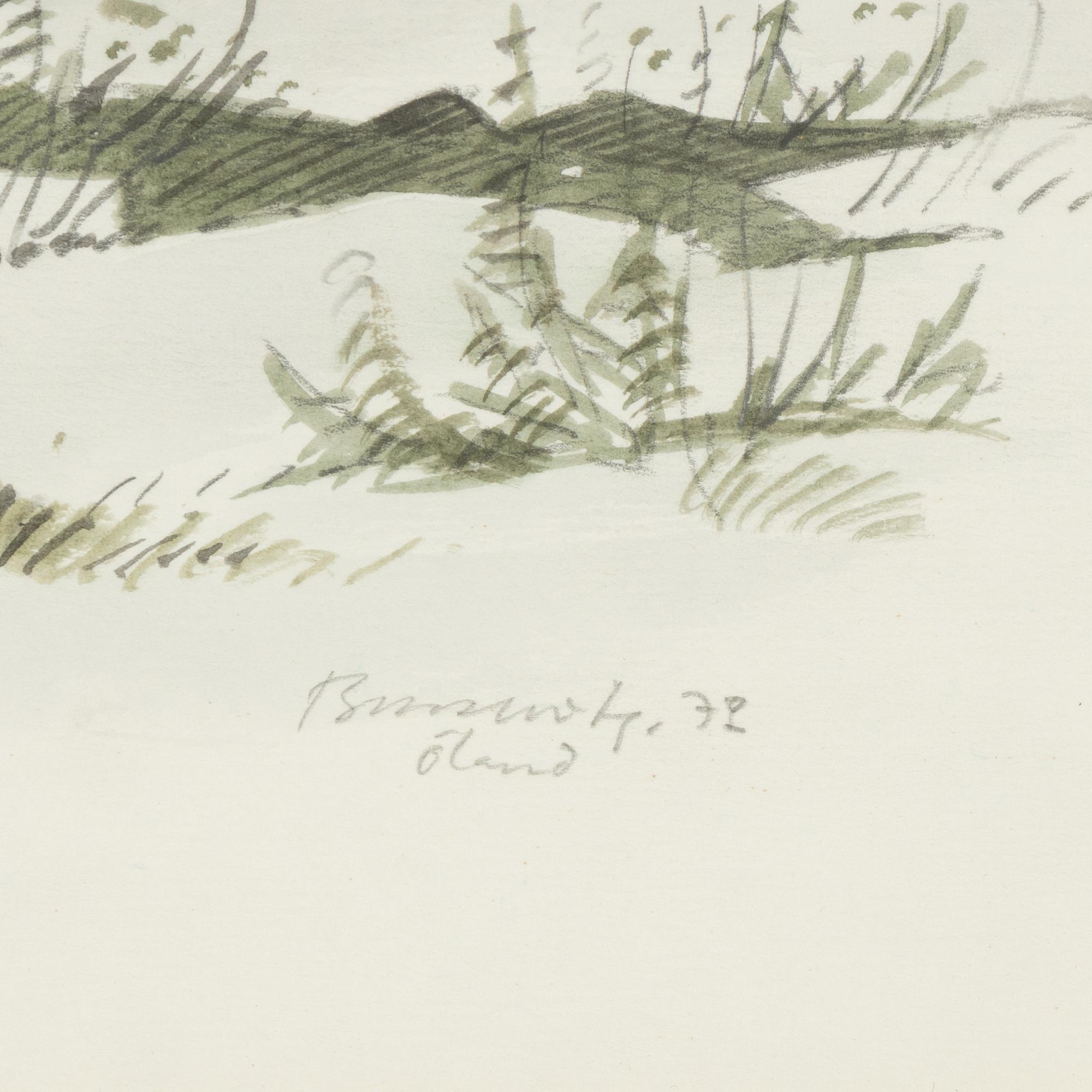 Gunnar Brusewitz, watercolour, signed and dated Öland -72.