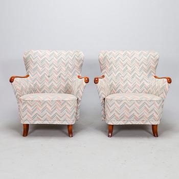 A pair of armchairs, mid-20th century.