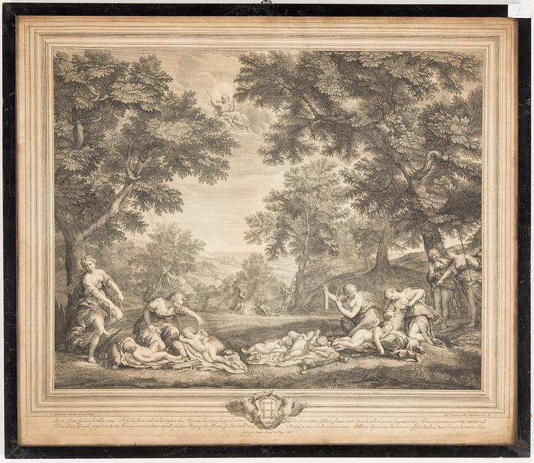 FRANCESCO ALBANI, after, 4 etchings, engraved by Etienne Baudet, dated 1672.
