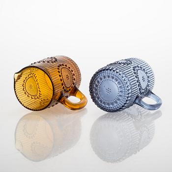 Nanny Still, servisdelar, 19 st, glas, "Grapponia", Riihimäen Lasi, Finland. Serien formgiven 1968.