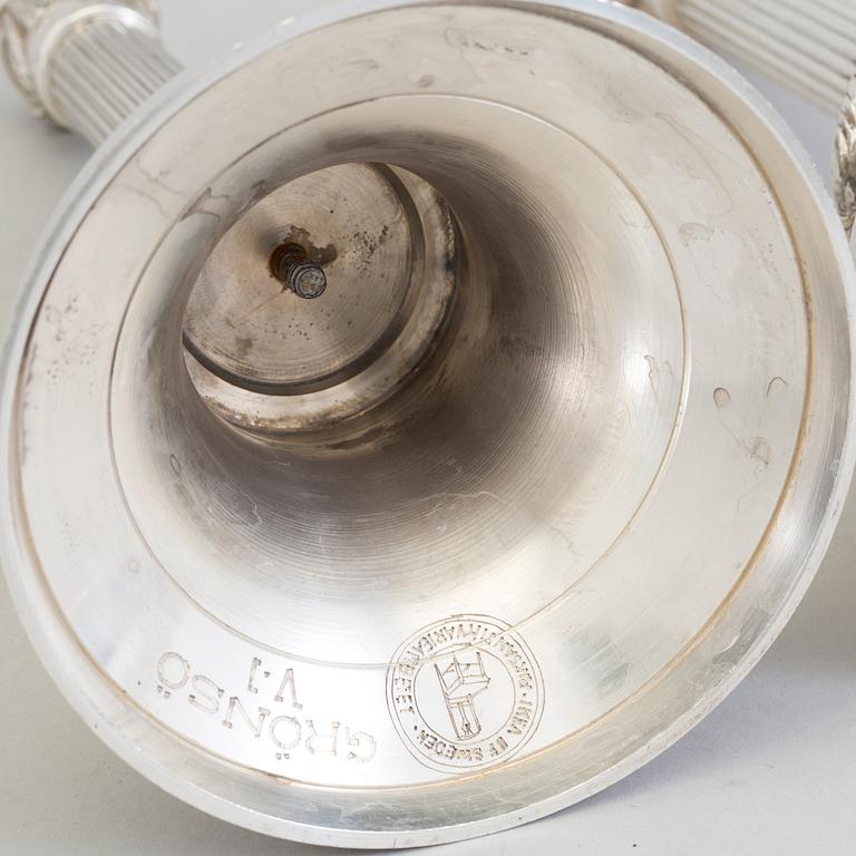 A pair of silverplated candelabra, "Väsby" of the IKEA 18th century series, late 20th century.