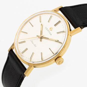 Certina, New Art, 18K gold, wristwatch, 33.5 mm.