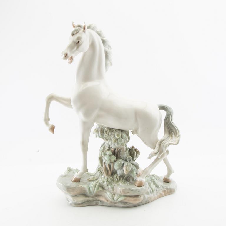 Figure of a rearing horse Lladro Spain porcelain.