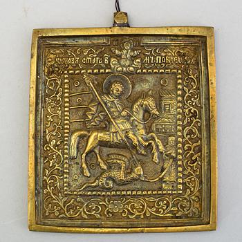 a Russian bronze icon from the 19th-/20th century.