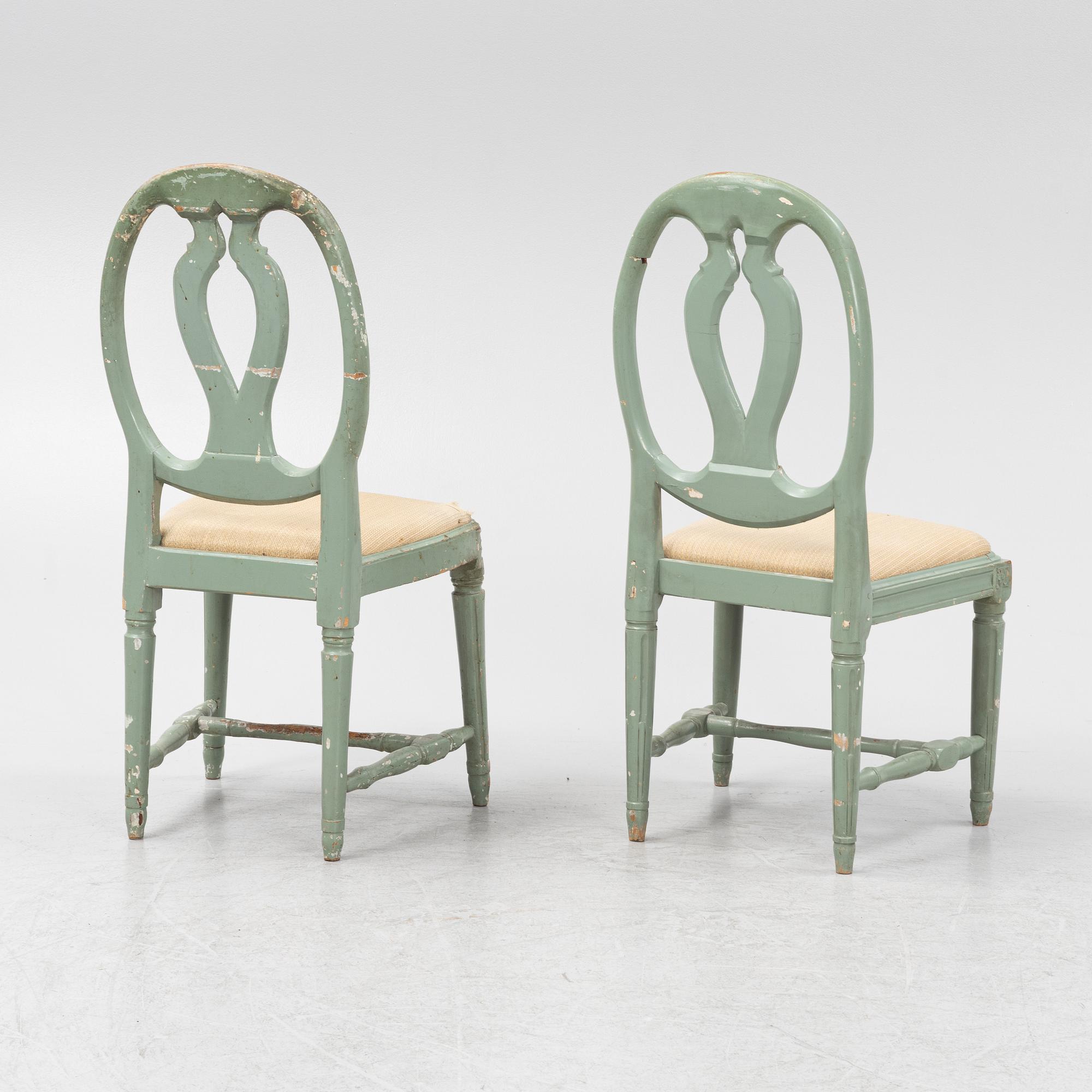 Stolar, 5+1 st, gustavianska,  svenska modellen, 17/1800-tal.