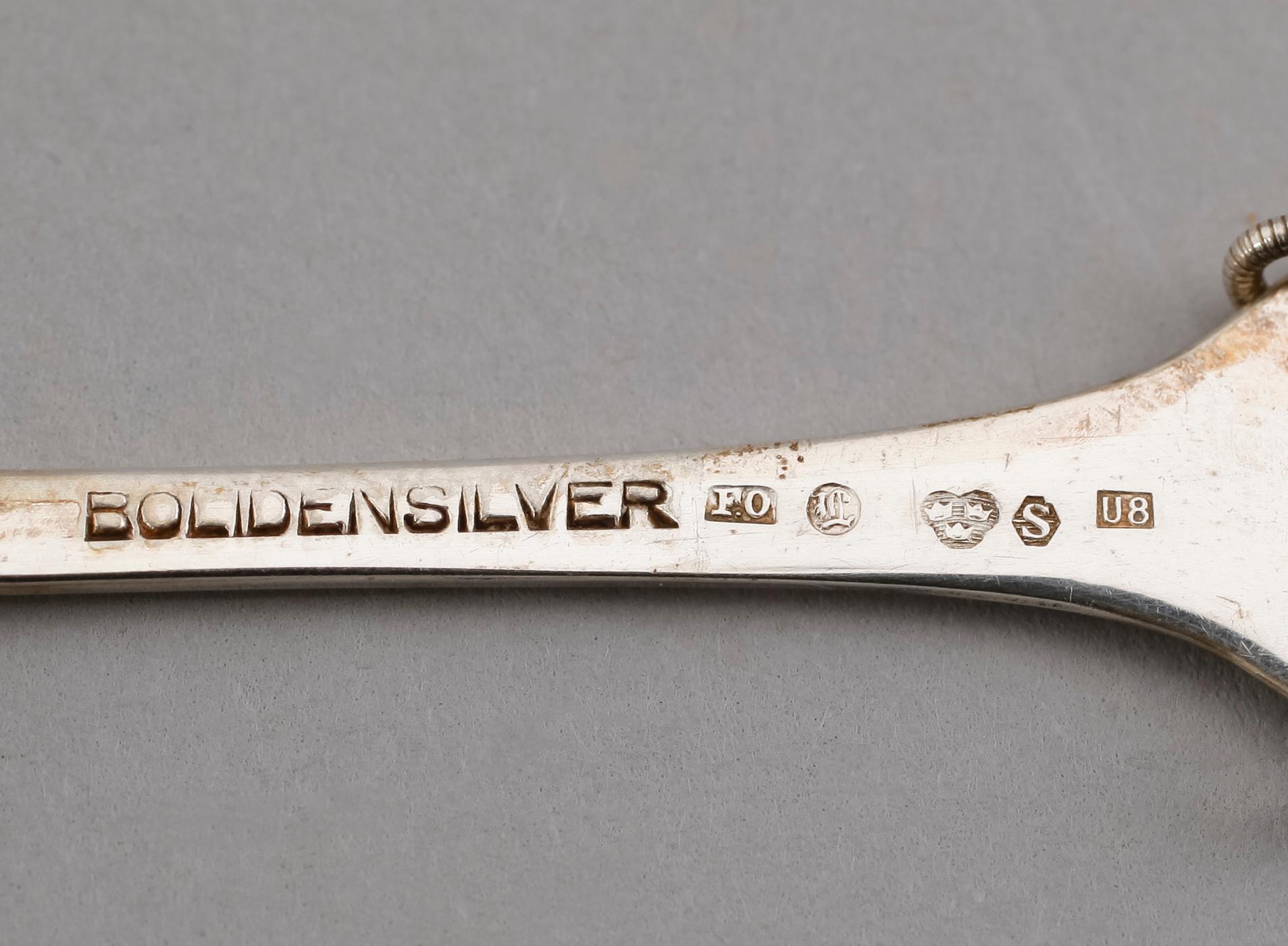 TESKEDAR, 12 st, Bolidensilver, samemodell, 1946. Vikt ca 123 gram.