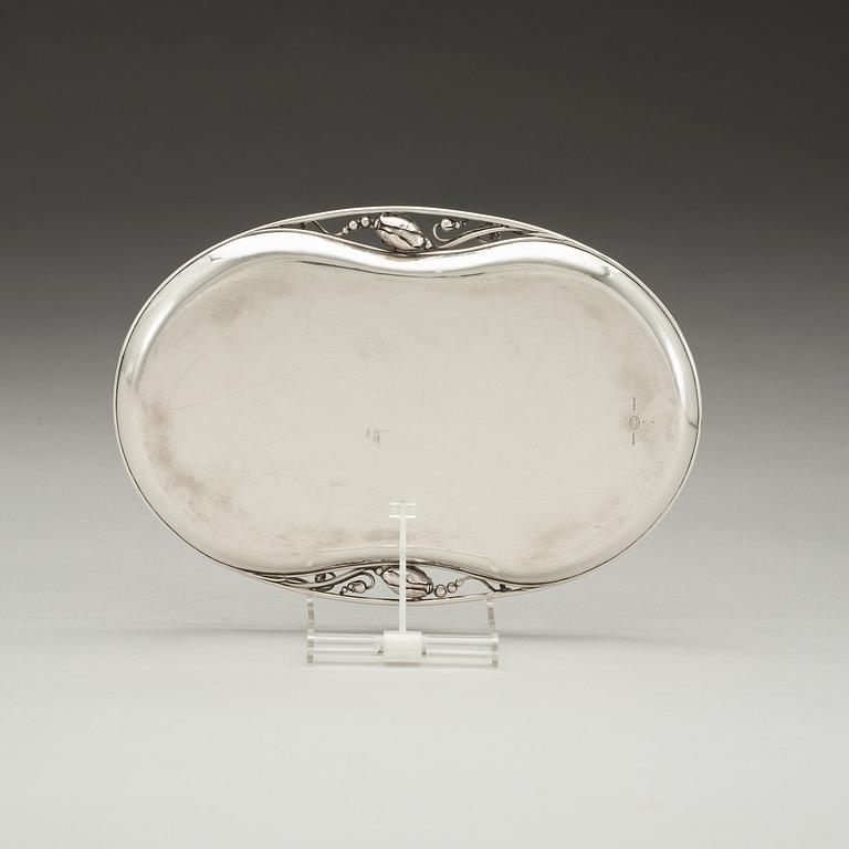 GEORG JENSEN, bricka "Magnolia/Blossom", Köpenhamn 1945-77, sterling.