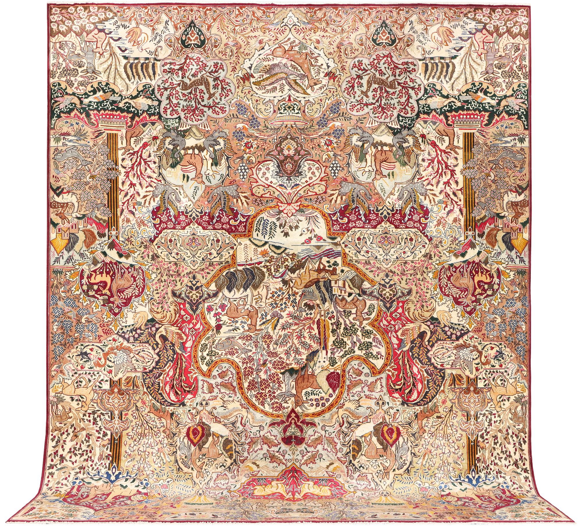 A Kashmar carpet, c. 382 x 295 cm.