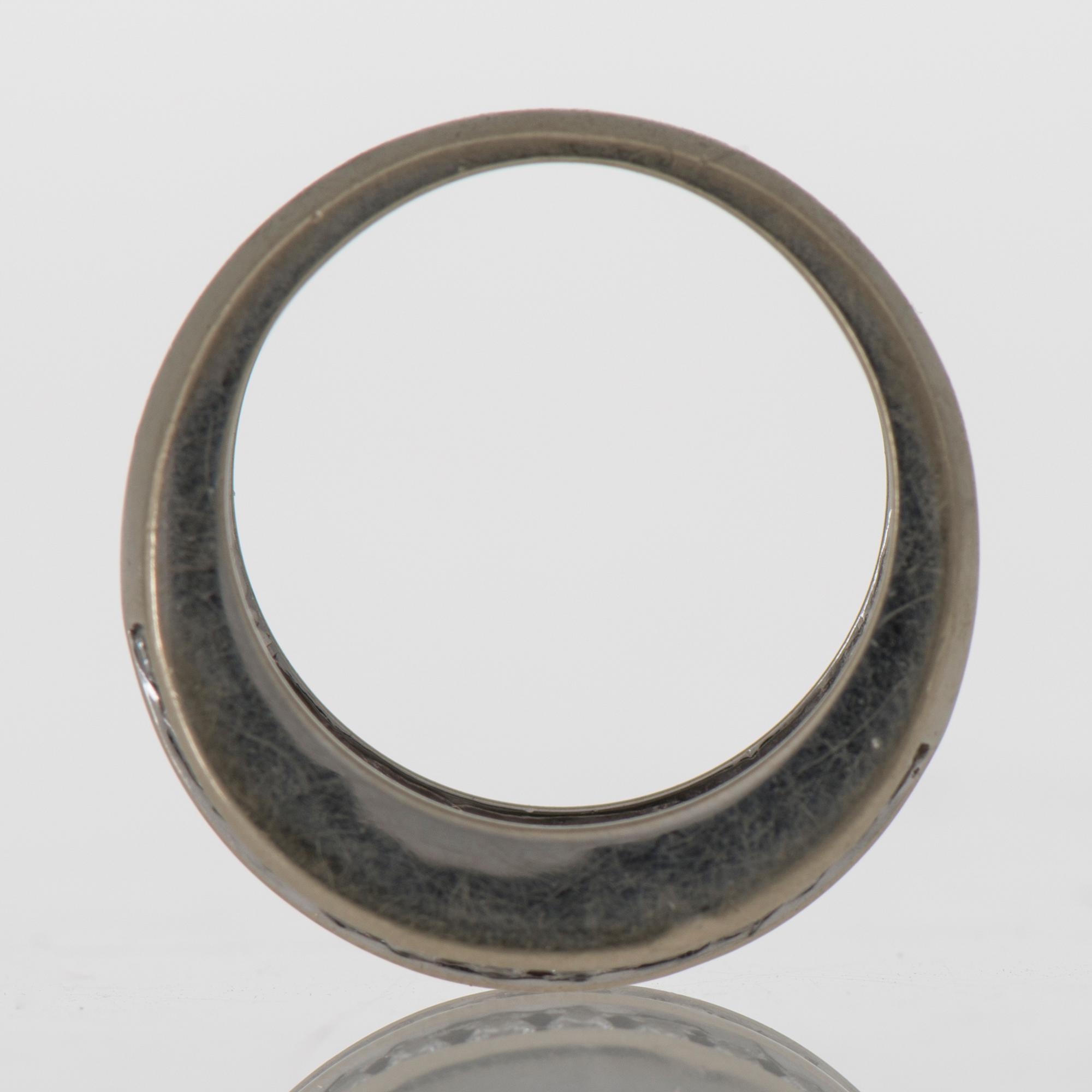 RING, baguette- och briljantslipade diamanter, 14K vitguld.